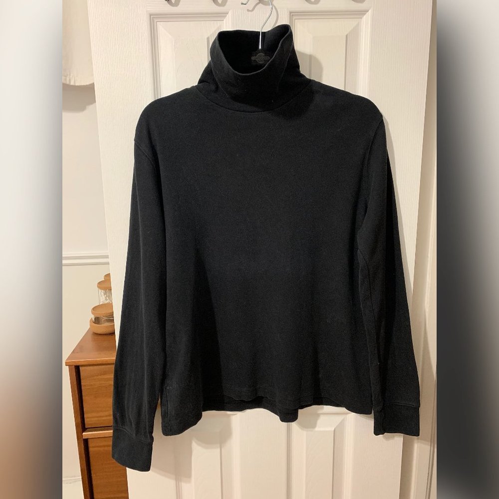 Land's End Black Turtleneck Sweater